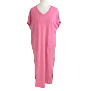 FRANK AND OAK BUBBLEGUM PINK CAP SLEEVE COTTON SHIFT CASUAL DRESS - S